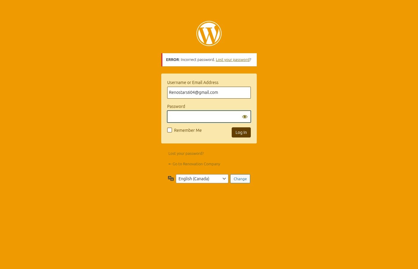 通用 WordPress 登录和后台